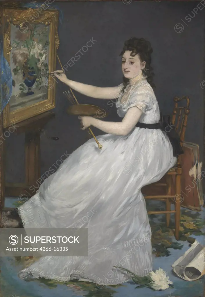 Manet, Edouard (1832-1883) National Gallery, London Painting 191x133,4 Portrait,Genre  Eva Gonzals