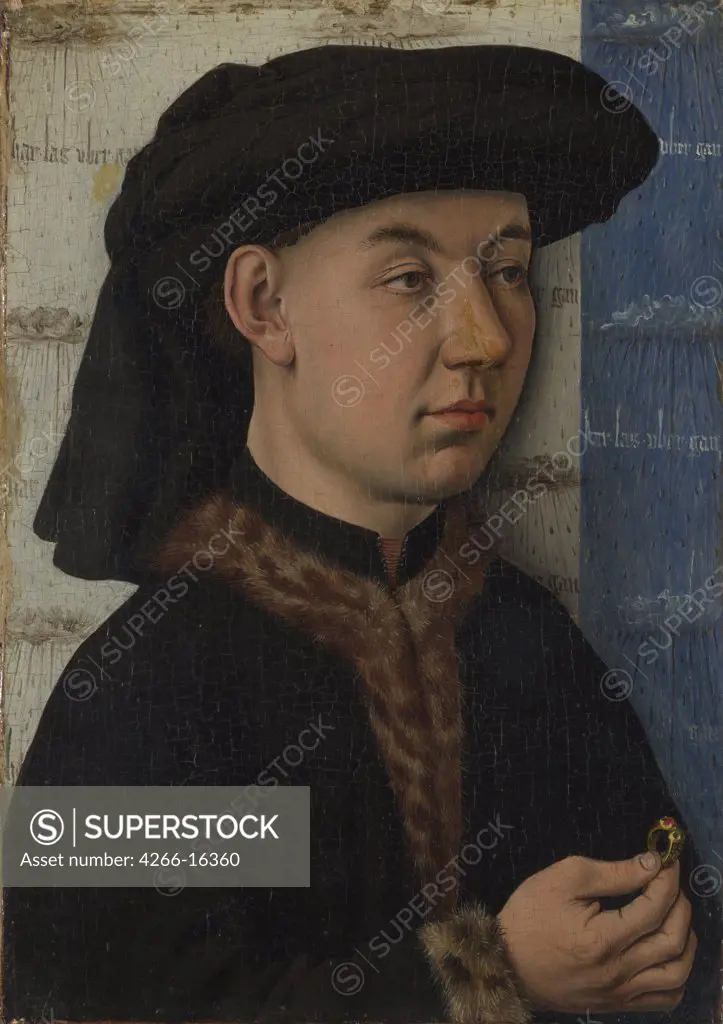 Eyck, Jan van, (School)   National Gallery, London Painting 17,8x12,4 Portrait  A Young Man holding a Ring