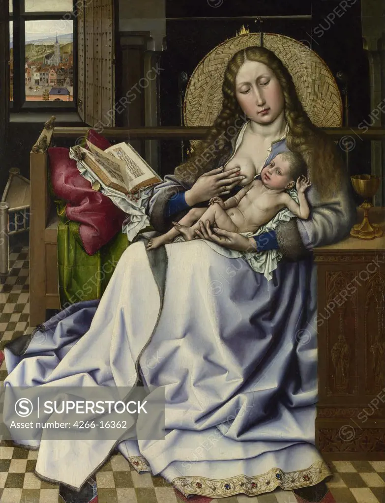 Campin, Robert, (School)   National Gallery, London Painting 63,4x48,5 Bible  The Virgin and Child before a Firescreen