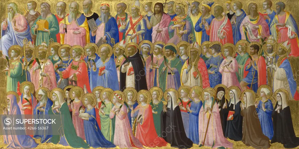 Angelico, Fra Giovanni, da Fiesole (ca. 1400-1455) National Gallery, London Painting 31,9x63,5 Bible  The Forerunners of Christ with Saints and Martyrs (Panel from Fiesole San Domenico Altarpiece)