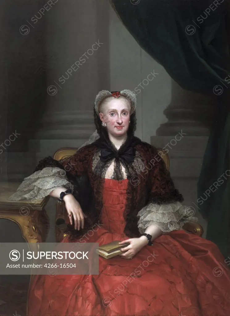 Mengs, Anton Raphael (1728-1779) Museo del Prado, Madrid Painting 154x110 Portrait  Portrait of Maria Amalia of Saxony (1724_1760), Queen consort of Spain