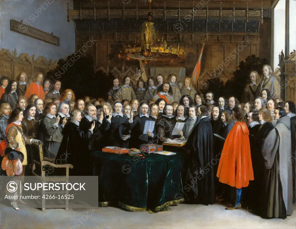 Ter Borch, Gerard, the Younger (1617-1681) National Gallery, London Painting 45,4x58,5 History  The Ratification of the Treaty of Mônster