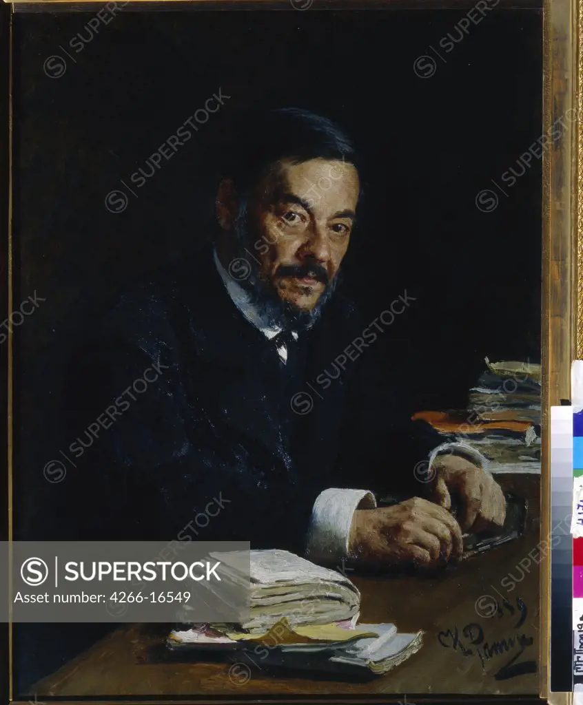 Repin, Ilya Yefimovich (1844-1930) State Tretyakov Gallery, Moscow Painting 87x67 Portrait  Portrait of the physiologist and physician Ivan M. Sechenov (1829-1905)