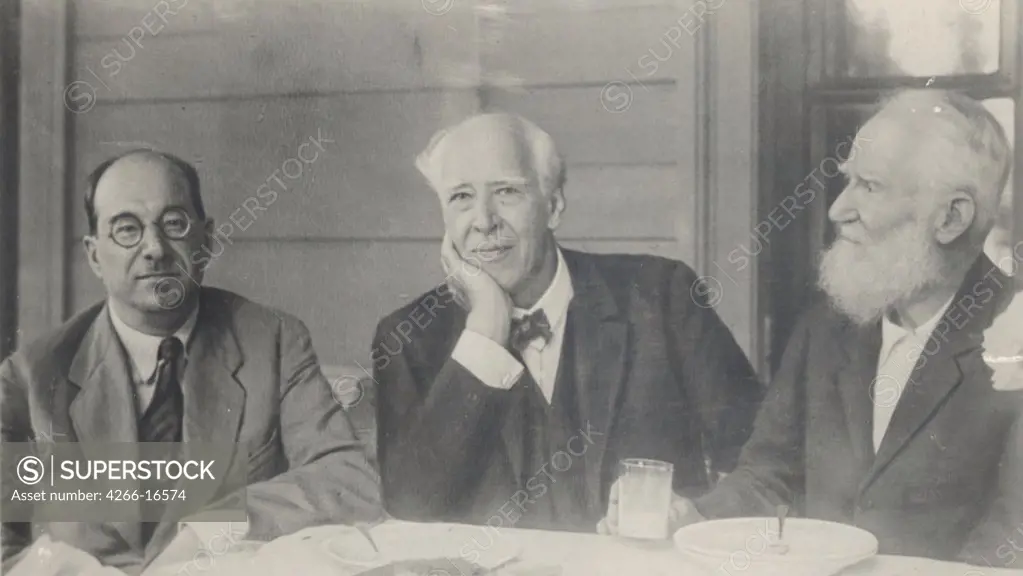People's Commissar Anatoly Lunacharsky, theatre director Constantin Stanislavski and playwright George Bernard Shaw by Anonymous  /Russian State Film and Photo Archive, Krasnogorsk/1931/Photograph/Russia/Portrait