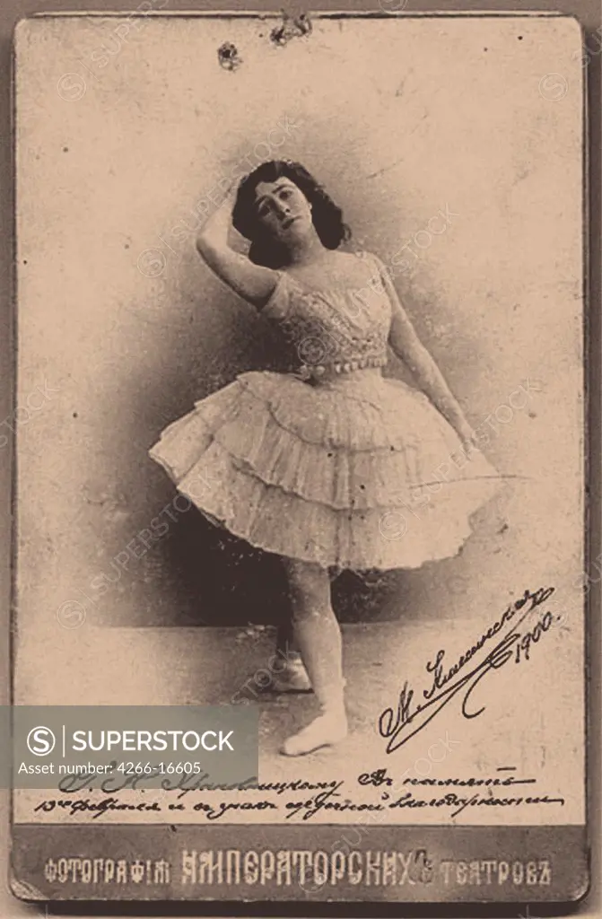 Prima ballerina Mathilde Kschessinska (1872-1971) by Photo studio of the Imperial Theatre  /Private Collection/1900/Photograph/Russia/Opera, Ballet, Theatre,Portrait