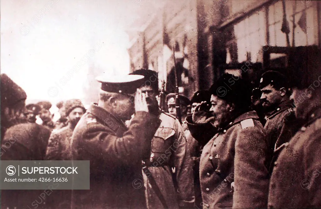 Commander-in-chief of the Armed Forces of South Russia Anton Denikin and British Major General Frederick C. Poole by Anonymous  /State Museum of the Political History of Russia, St. Petersburg/1918/Photograph/Russia/History