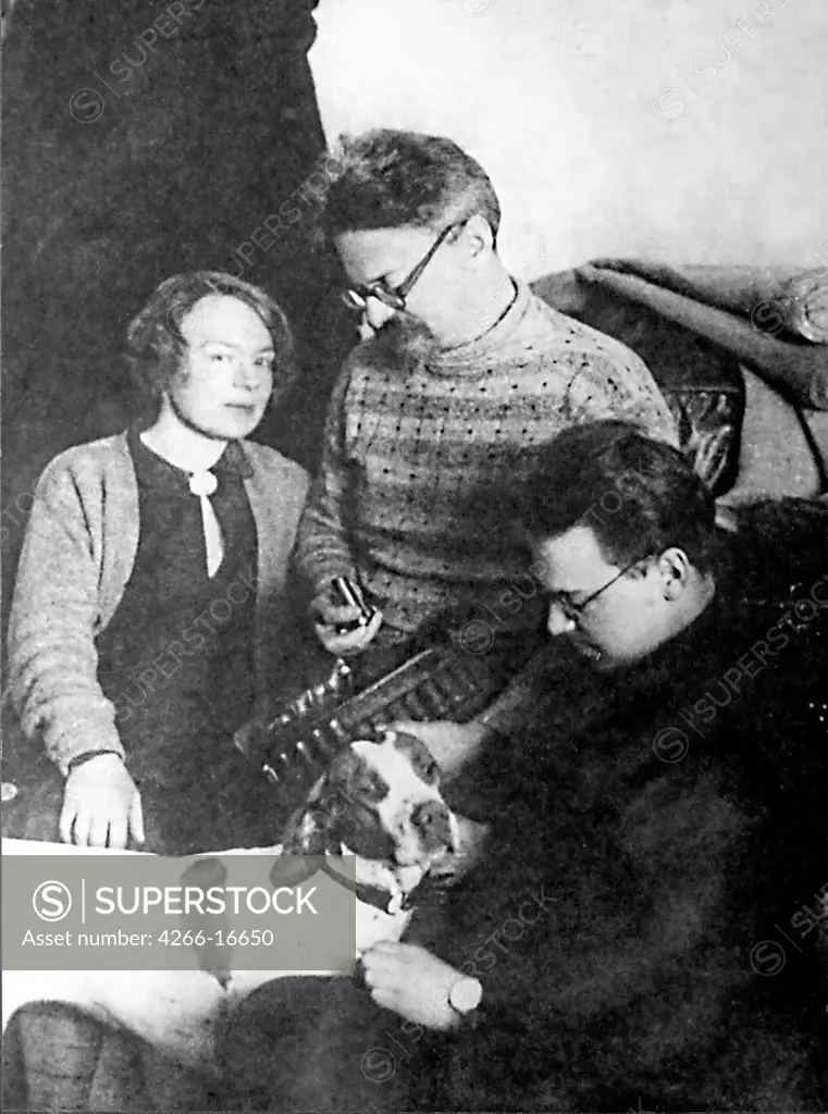 Leon Trotsky with his wife Natalia Sedova and son Lev exiled in Alma Ata by Anonymous  /State Museum of the Political History of Russia, St. Petersburg/1928/Photograph/Russia/Portrait,History