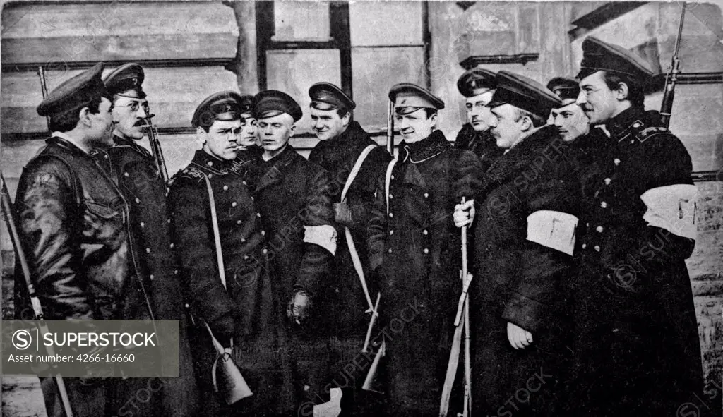 Revolutionary Students after the February Revolution by Anonymous  /State Museum of the Political History of Russia, St. Petersburg/1917/Photograph/Russia/Genre,History