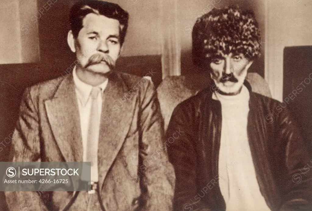 Maxim Gorky and Suleiman Stalsky on the First Congress of Soviet Writers in August 1934 by Anonymous  /Russian State Archive of Literature and Art, Moscow/1934/Photograph/Russia/Portrait,History