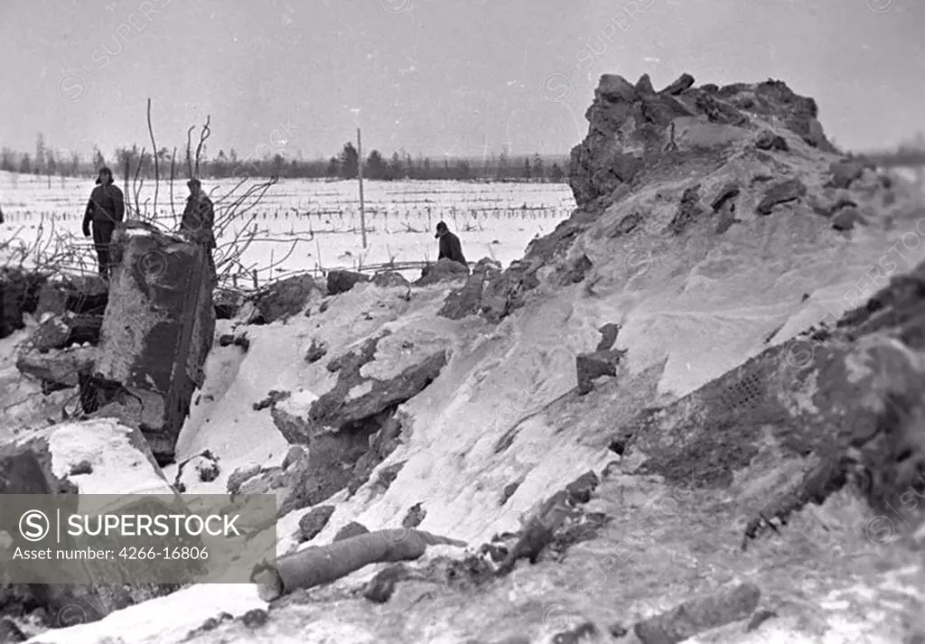 View of the Mannerheim Line. The Winter War. 1939 by Anonymous  /Russian State Film and Photo Archive, Krasnogorsk/1939/Photograph/Russia/History