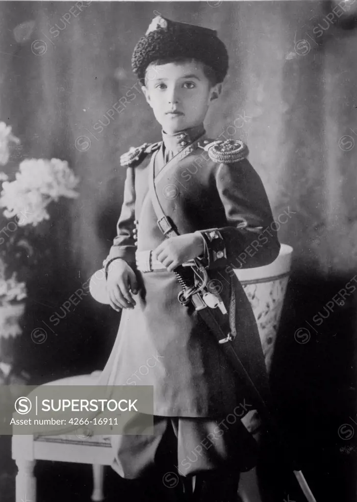 Tsarevich Alexei of Russia by Anonymous /Private Collection/Photograph/Russia/Tsar's Family. House of Romanov