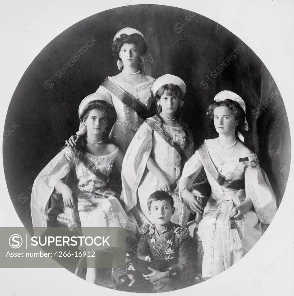 Children of Tsar Nicholas II of Russia by Anonymous  /Russian State Film and Photo Archive, Krasnogorsk/Photograph/Russia/Tsar's Family. House of Romanov