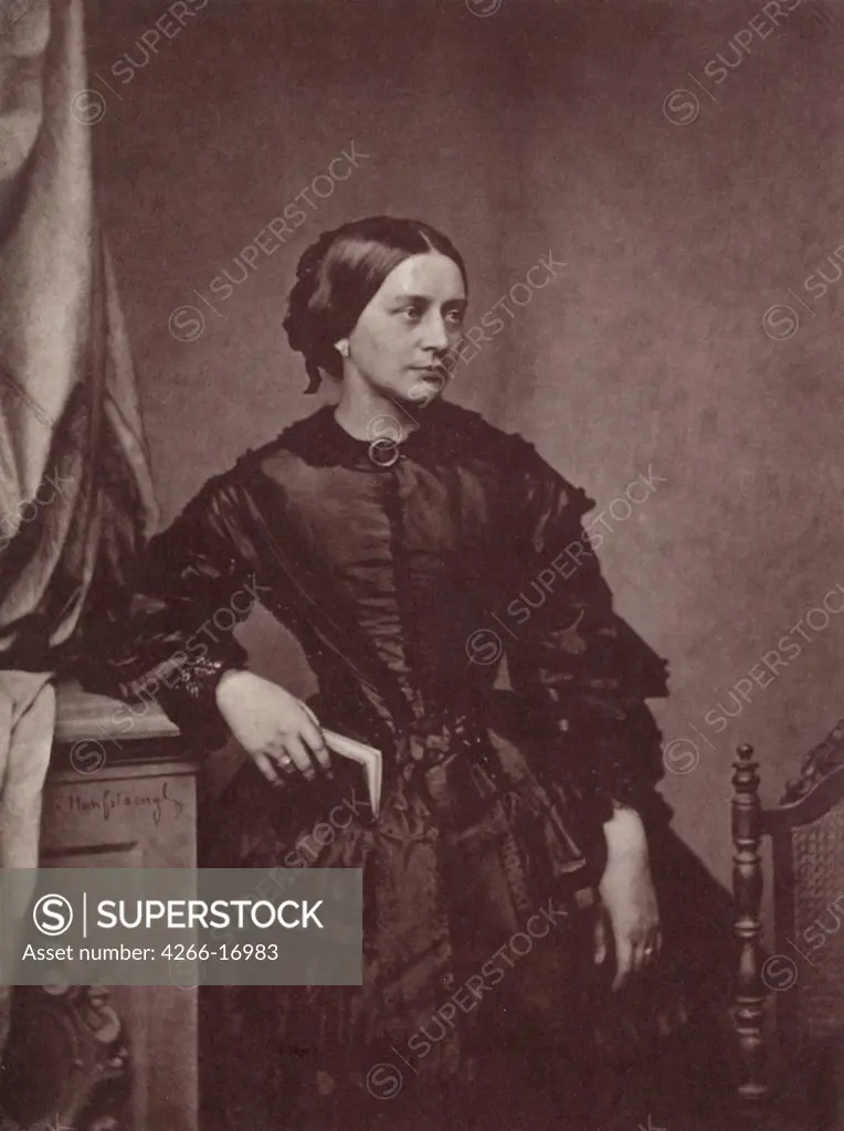Portrait of Clara Schumann (1819-1896) by Hanfstaengl, Franz (1804-1877)/Private Collection/Photograph/Germany/Portrait