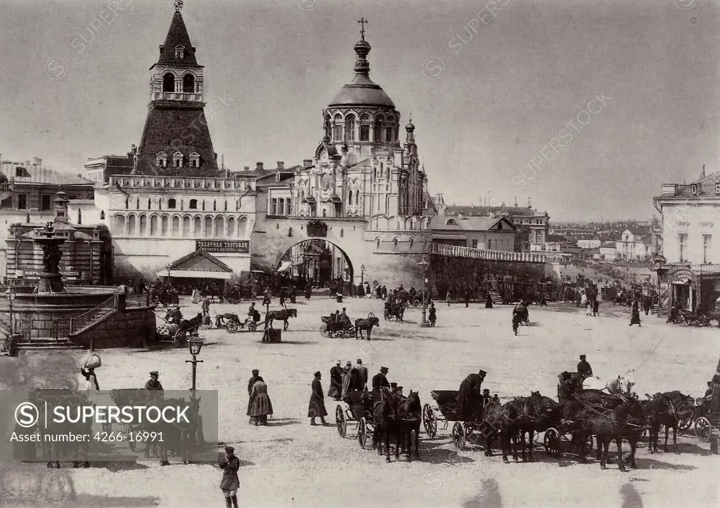 The Lubyanka Square in Moscow by Firma Otto Kirchner  /Private Collection/1902/Photograph/Russia/Landscape