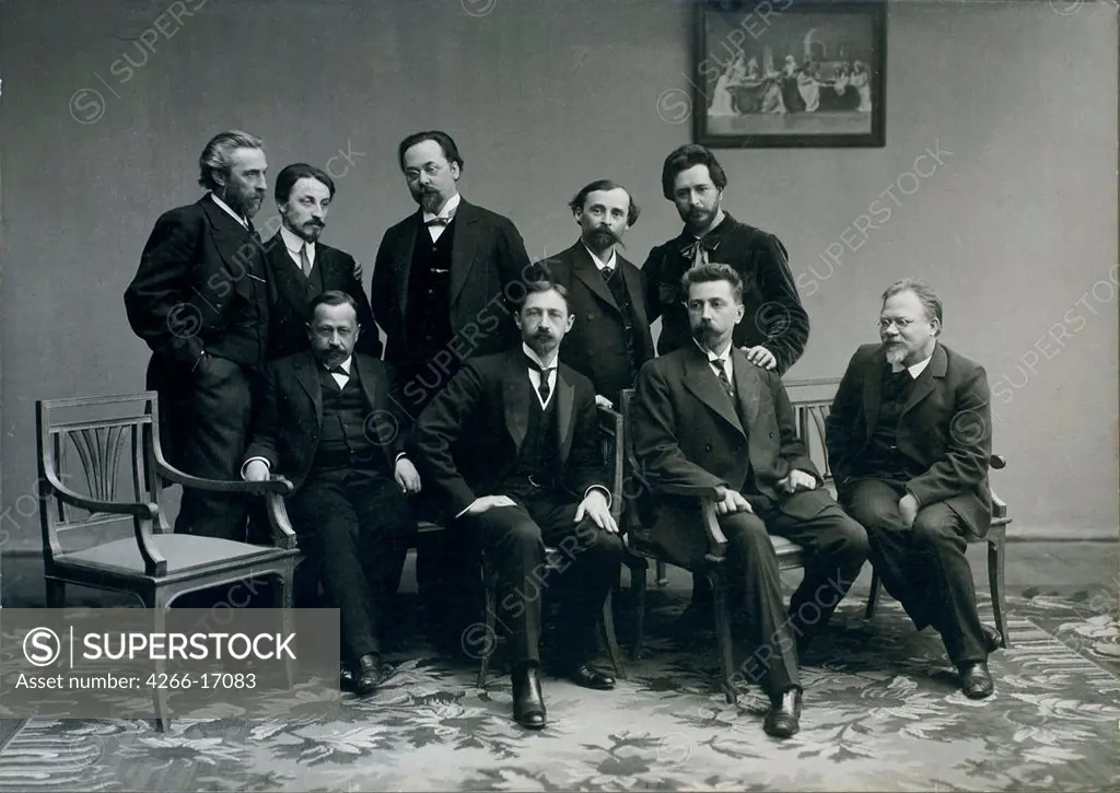 The Literature Group 'Sreda' ('Wednesday') by Anonymous  /Institut of Russian Literature IRLI (Pushkin-House)/1890s/Photograph/Russia/Portrait