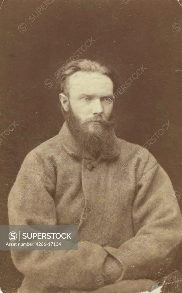 The author Michail Saltykov-Shchedrin (1826-1889) in his Banishment by Anonymous  /Institut of Russian Literature IRLI (Pushkin-House)/Between 1880 and 1886/Albumin Photo/Russia/Portrait