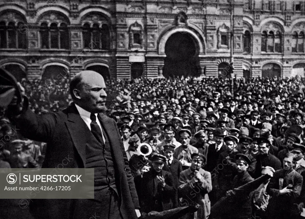 Vladimir Lenin on the Vsevobuch Parade on May 25, 1919 by Anonymous  /State Museum of History, Moscow/1919/Photograph/Russia/History