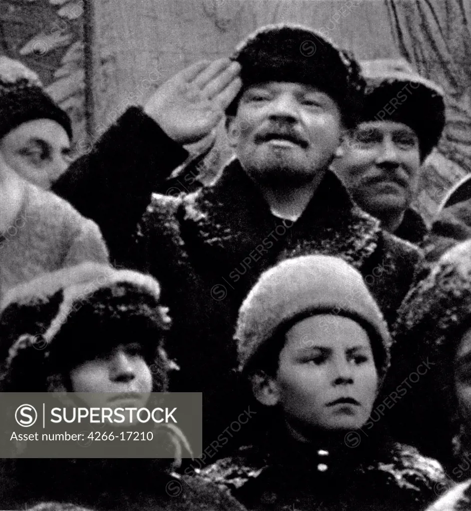 Vladimir Lenin on the Red Square on November 7, 1919 by Anonymous  /State Museum of History, Moscow/1919/Photograph/Russia/History
