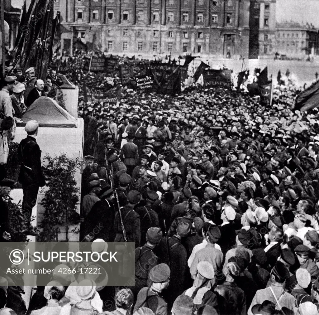 Vladimir Lenin at the opening ceremony of the II Comintern World Congress in Petrograd on July 19, 1920 by Anonymous  /State Museum of History, Moscow/1920/Photograph/Russia/History