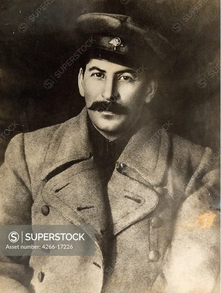 Civil War. Member of Revolutionary Military Council of Republic Joseph Stalin by Otsup, Pyotr Adolfovich (1883-1963)/Russian State Film and Photo Archive, Krasnogorsk/1919/Photograph/Russia/Portrait