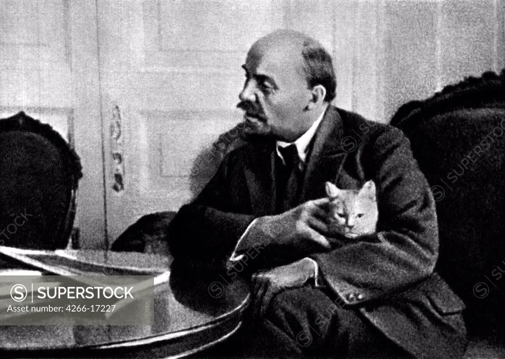 Vladimir Lenin at his appartment in the Kremlin. Autumn 1920 by Anonymous  /State Museum of History, Moscow/1920/Photograph/Russia/History