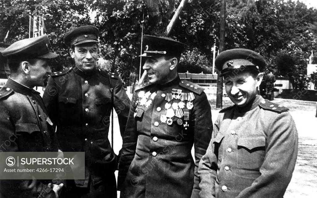 The Kukryniksy group in Berlin by Anonymous  /Russian State Film and Photo Archive, Krasnogorsk/1945/Photograph/Russia/Portrait,History