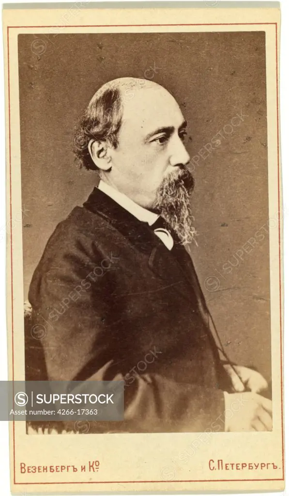 Portrait of the poet Nikolay Nekrasov (1821-1877) by Photo studio Wesenberg  /Russian State Archive of Literature and Art, Moscow/1860s-1870s/Phototypie/Russia/Portrait