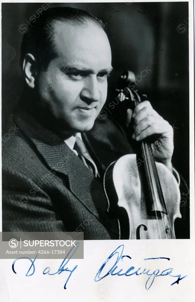 Portrait of the violinist David Oistrakh (1908-1974) by Anonymous  /Private Collection/1960s/Photograph/Russia/Portrait