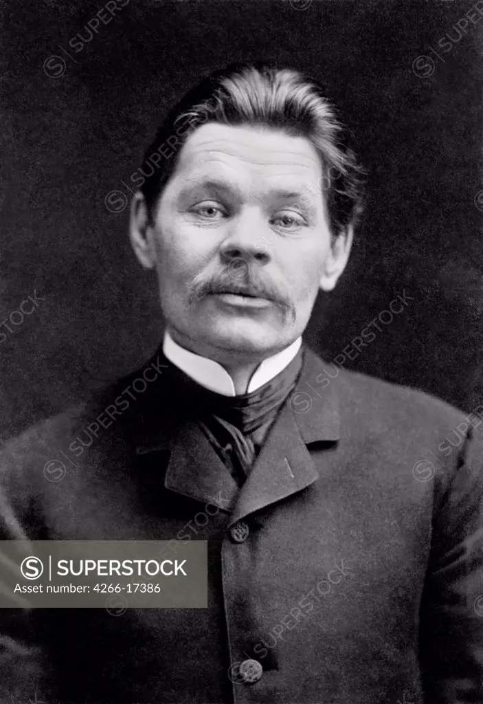 Portrait of the Author Maxim Gorky (1868-1936) by Anonymous  /Russian State Archive of Literature and Art, Moscow/c. 1906/Photograph/Russia/Portrait
