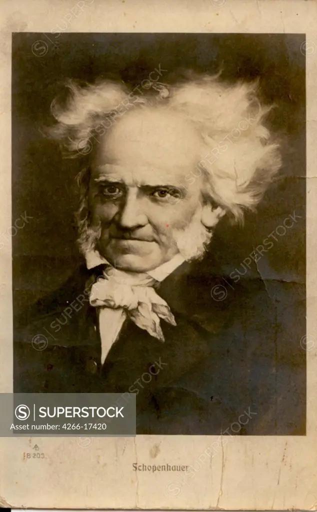 Portrait of Arthur Schopenhauer (1788-1860) by Anonymous  /Private Collection/c. 1910/Photochrom/Portrait