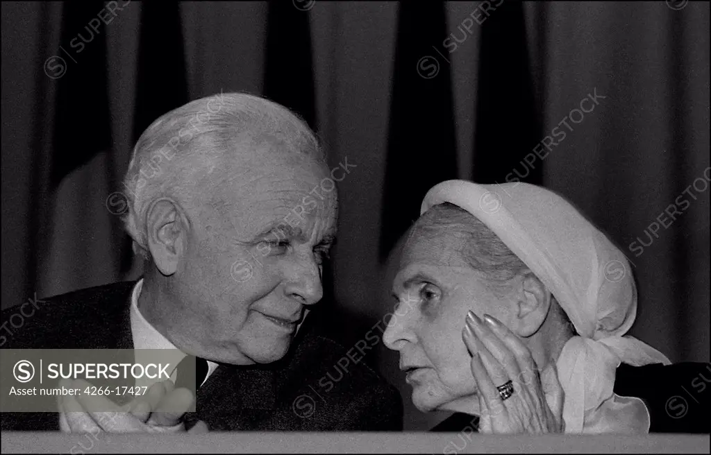 Elsa Triolet and Louis Aragon by Anonymous  /Private Collection/1960s/Photograph/Portrait