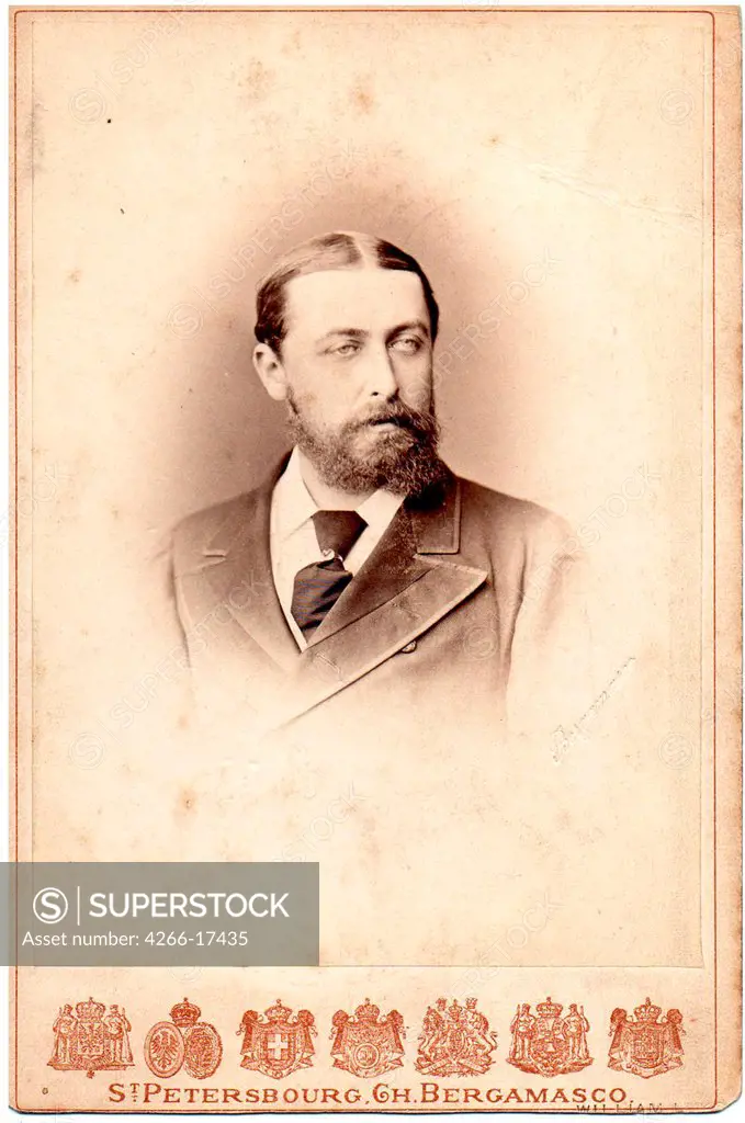 Portrait of Eugen Maximilianovich, 5th Duke of Leuchtenberg (1847-1901) by Bergamasco, Charles (Karl) (1830_1896)/Private Collection/1870s/Photochrom/Russia/Portrait,Tsar's Family. House of Romanov