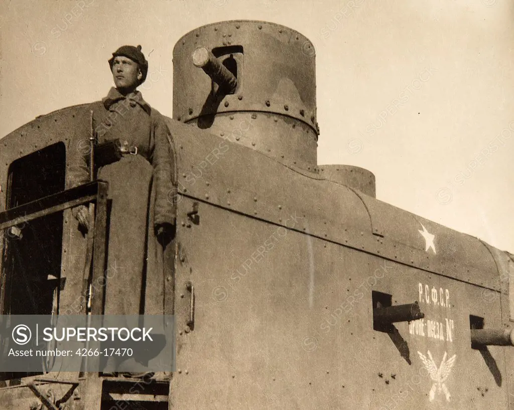 Civil War. Armored Train near of Tsaritsyn by Otsup, Pyotr Adolfovich (1883-1963)/Russian State Film and Photo Archive, Krasnogorsk/1918/Photograph/Russia/History