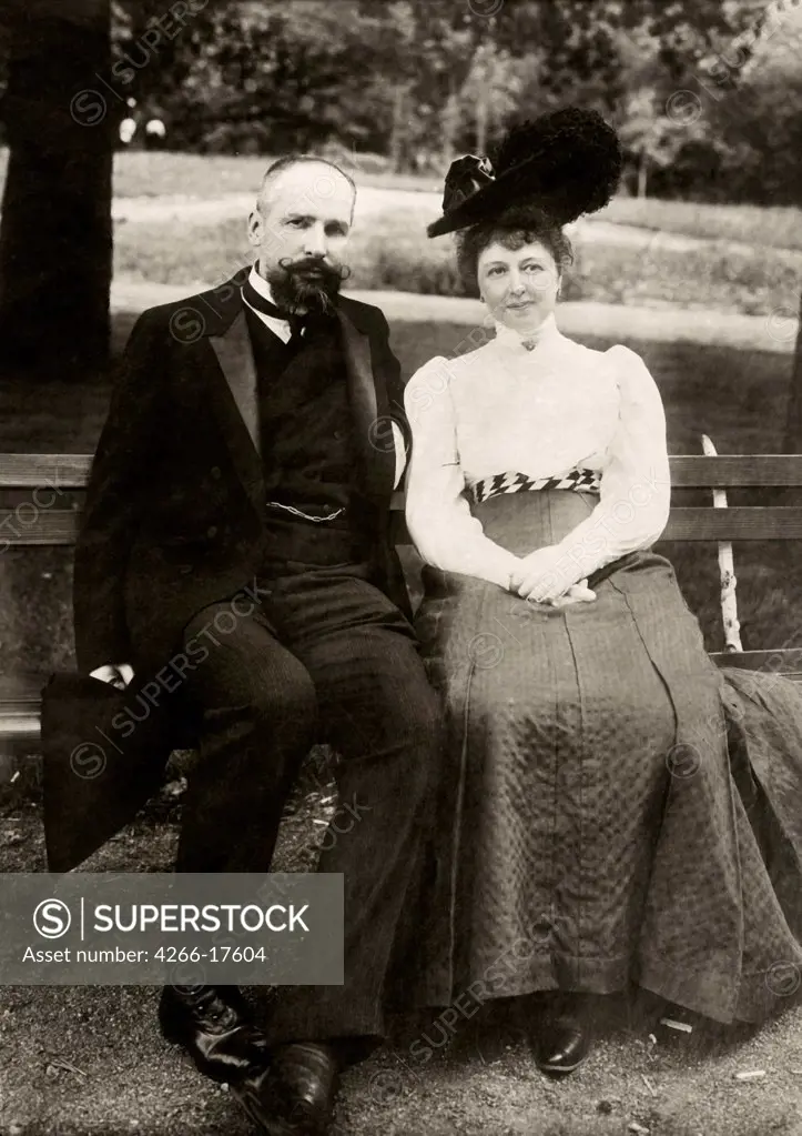 Portrait of the Prime Minister of Imperial Russia Pyotr Stolypin with his wife by Anonymous  /State Museum of History, Moscow/1910/Photograph/Russia/Portrait