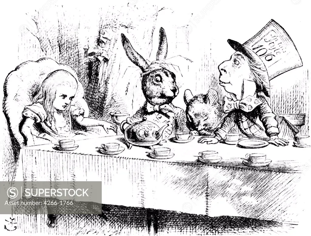 Alices Adventures in Wonderland by Sir John Tenniel, woodcut, 1865, 1820-1914, Russia, Moscow, Russian State Library