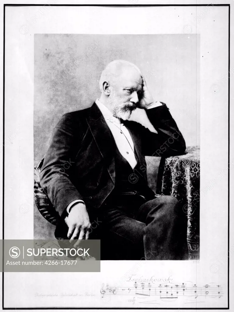 Portrait of the composer Pyotr I. Tchaikovsky (1840-1893) by Photo studio A. Federski  /Bergen Offentlige Bibliotek/1880s/Photograph/Portrait