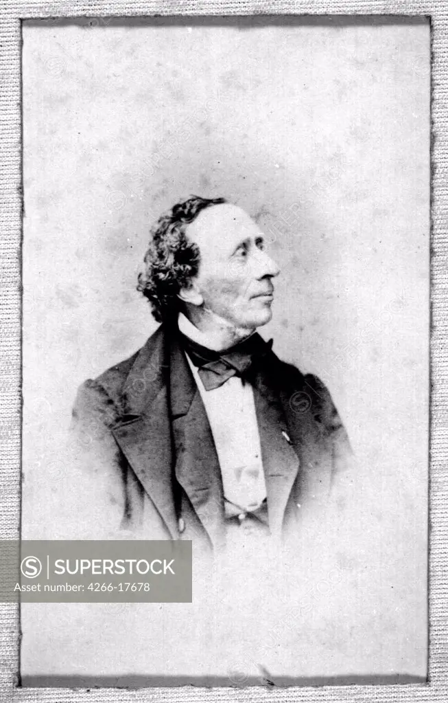 Portrait of Hans Christian Andersen (1805-1875) by Anonymous  /Private Collection/Photograph/Denmark/Portrait