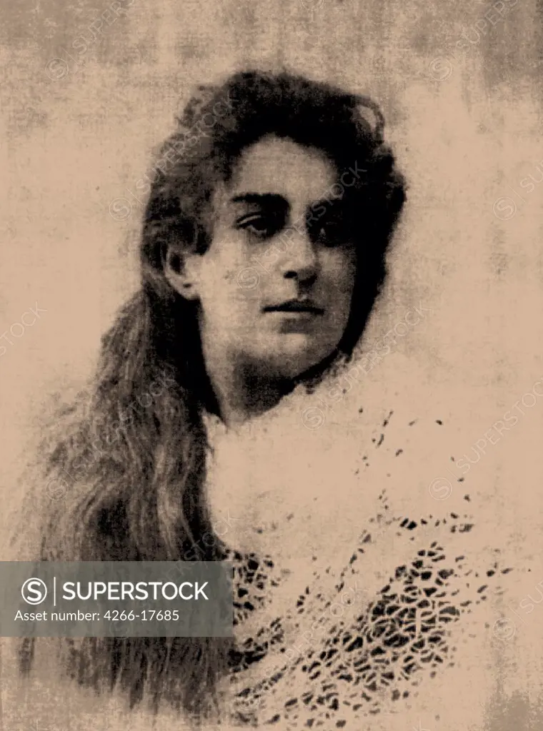 Portrait of Lidia (Lika) Mizinova (1870-1939) by Anonymous  /Museum of the Moscow Art Theatre/Photoengraving/Russia/Portrait