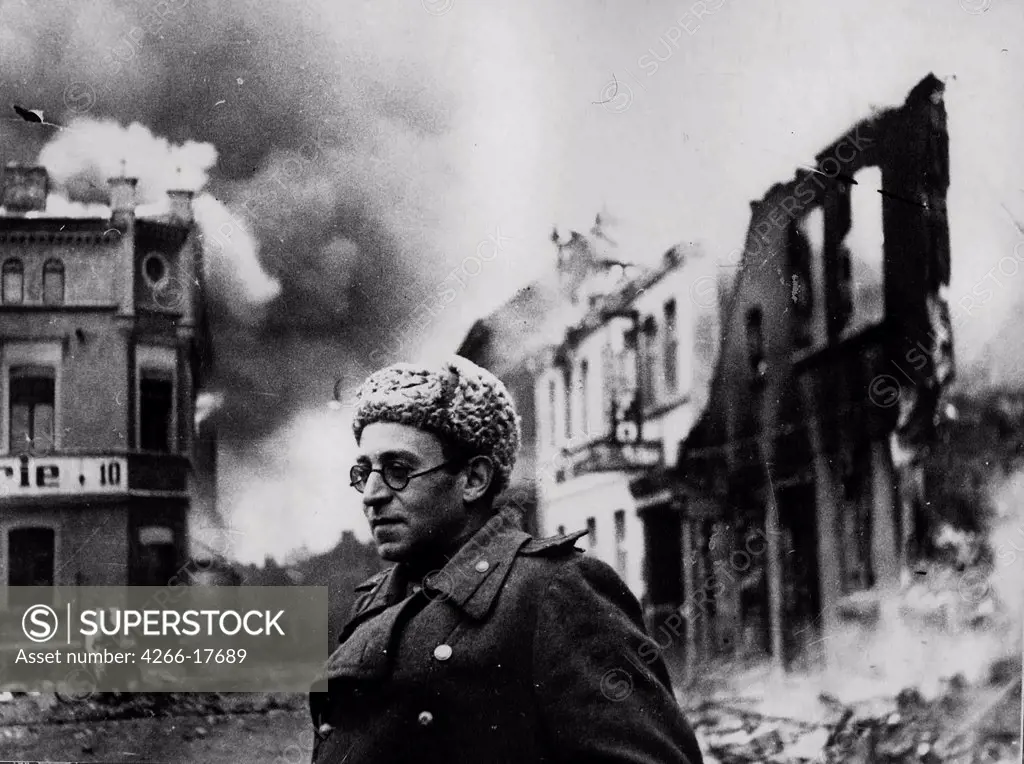 Vasily Grossman with the Red Army in Schwerin, Germany, 1945 by Anonymous  /Moscow Photo Museum (House of Photography)/1945/Photograph/Russia/Portrait