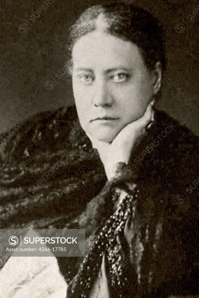 Author and founder of Theosophy Helena Blavatsky (1831-1891) by Anonymous  /Private Collection/1860s/Photograph/Russia/Portrait