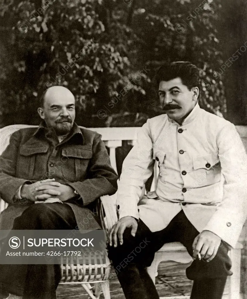 Stalin and Lenin. August 1922 by Anonymous  /State Museum of History, Moscow/1922/Photograph/Russia/Portrait,History