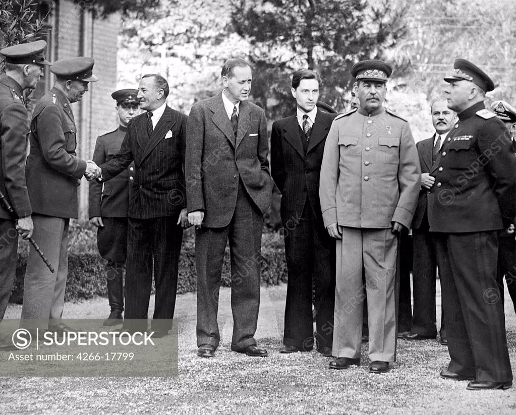 Stalin and Voroshilov at the Tehran Conference 1943 by Anonymous  /State Museum of the Political History of Russia, St. Petersburg/1943/Photograph/Russia/History