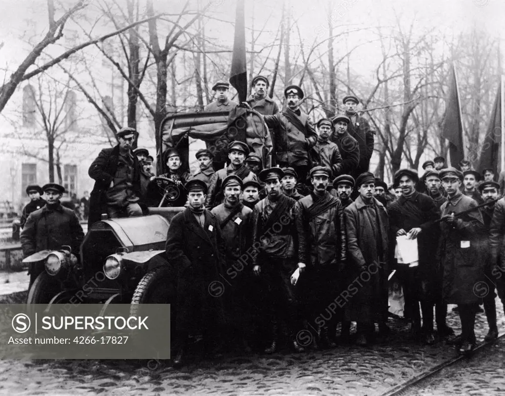 A Group of Red Army Men. Petrograd, 1917 by Bulla, Karl Karlovich (1853-1929)/State Museum of History, Moscow/1917/Photograph/Russia/History