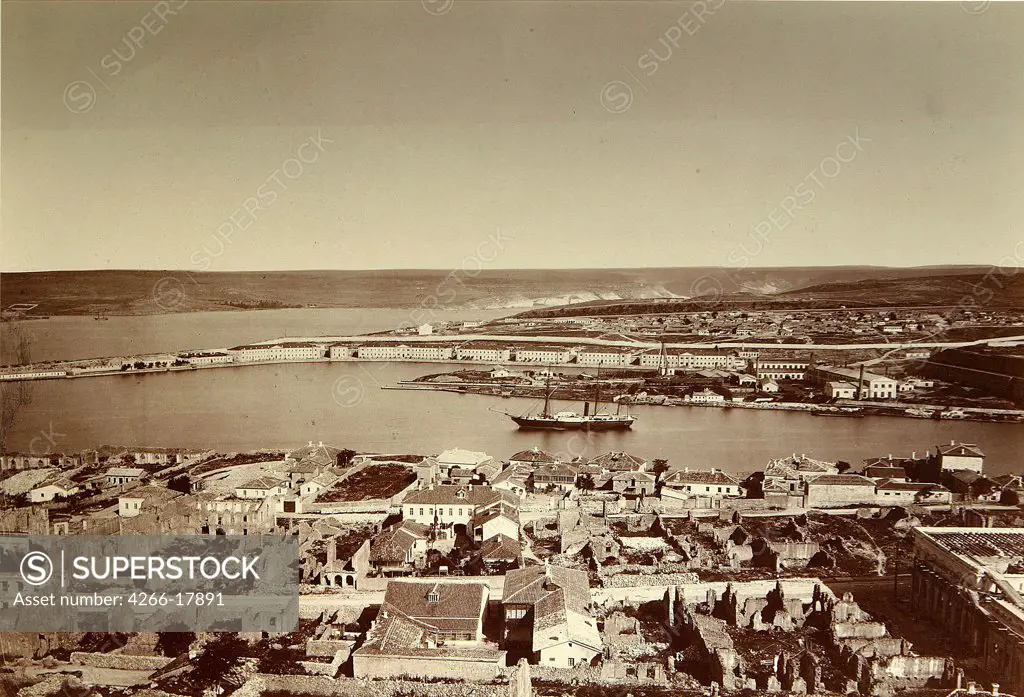 The South bay and Cape Paul in Sevastopol by Russian Photographer  /Institute for the History of Material Culture, St. Petersburg/End of 1850s/Albumin Photo/Russia/Landscape