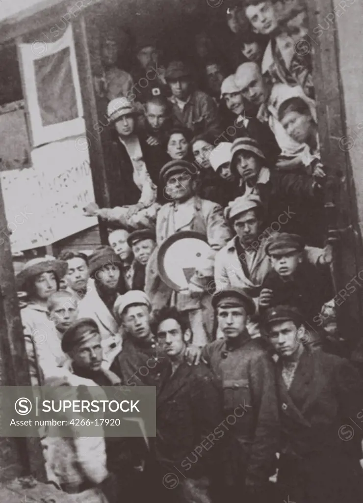 The UNOVIS group in Vitebsk on June 5, 1920 by Anonymous  /Russian State Archive of Literature and Art, Moscow/1920/Photograph/Russia/Portrait,History