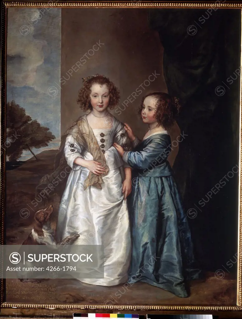 Philadelphia and Elisabeth Wharton by Sir Anthonis van Dyck, oil on canvas, 1640, 1599-1641, Russia, St. Petersburg, State Hermitage, 162x130