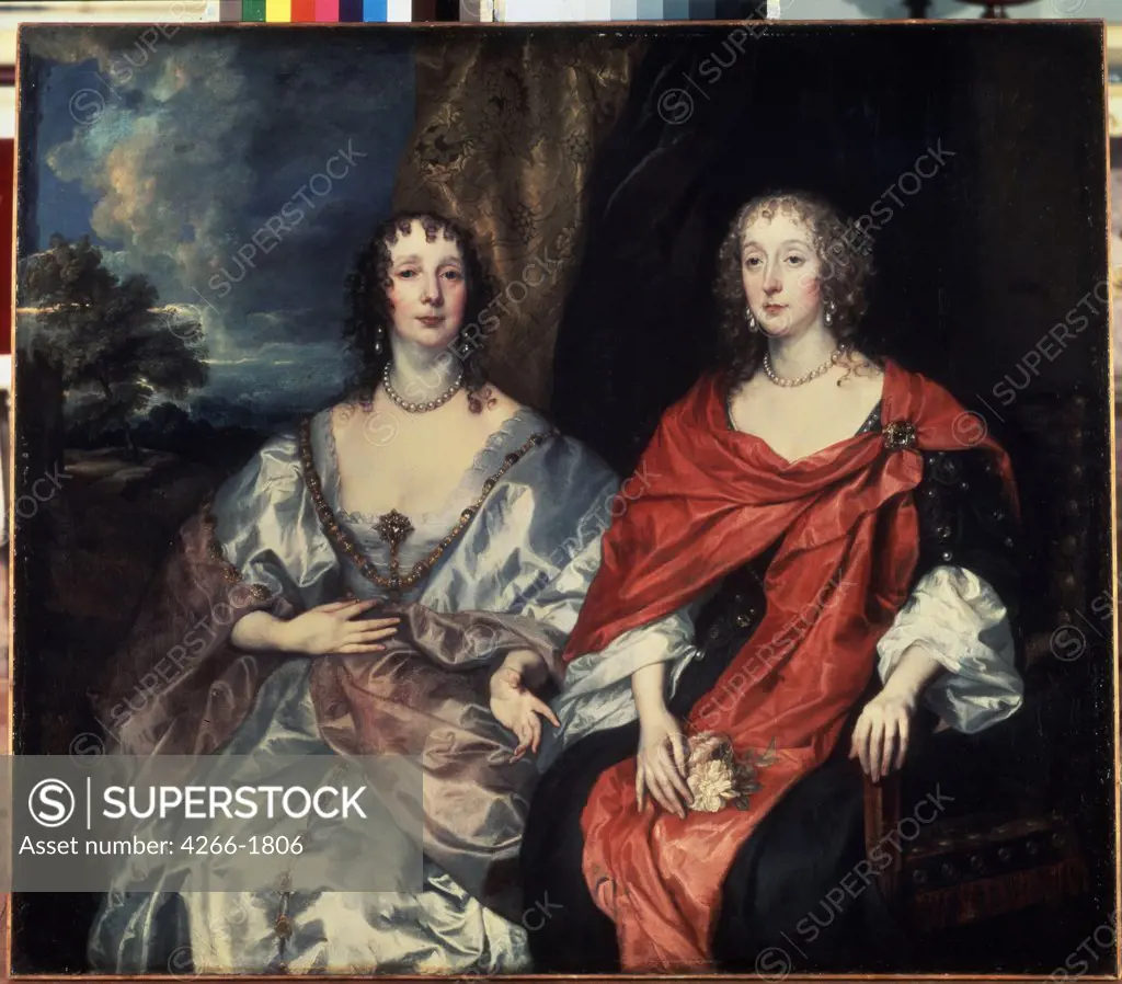 Countess of Morton and Lady Anna Kirk by Sir Anthonis van Dyck, Oil on canvas, 1630s, 1599-1641, Russia, St. Petersburg, State Hermitage, 131, 5x150