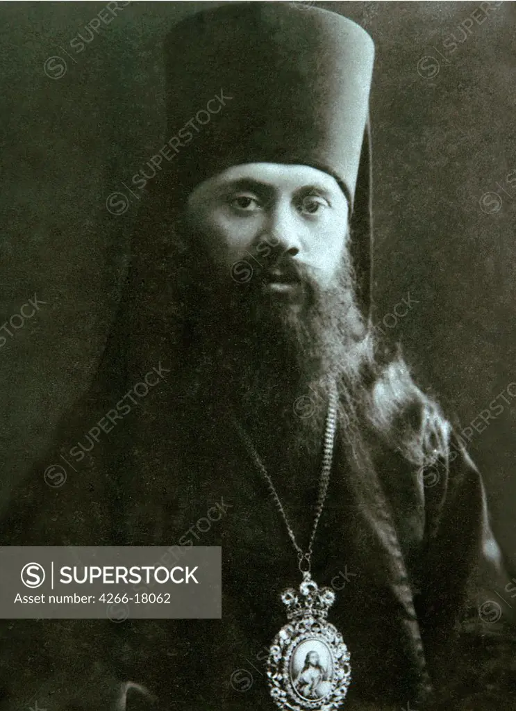 Bishop of Serpukhov Anastasy (Gribanovsky) (1873-1965) by Russian Photographer  /State Museum of History, Moscow/1906-1907/Silver Gelatin Photography/Russia/Portrait
