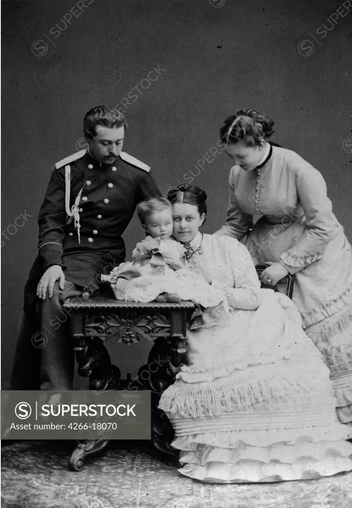 Count Sergei D. Sheremetev (18441918) and Countess Ekaterina P. Sheremeteva (1849-1929) with Family by Russian Photographer  /Private Collection/1870s/Albumin Photo/Russia/Portrait
