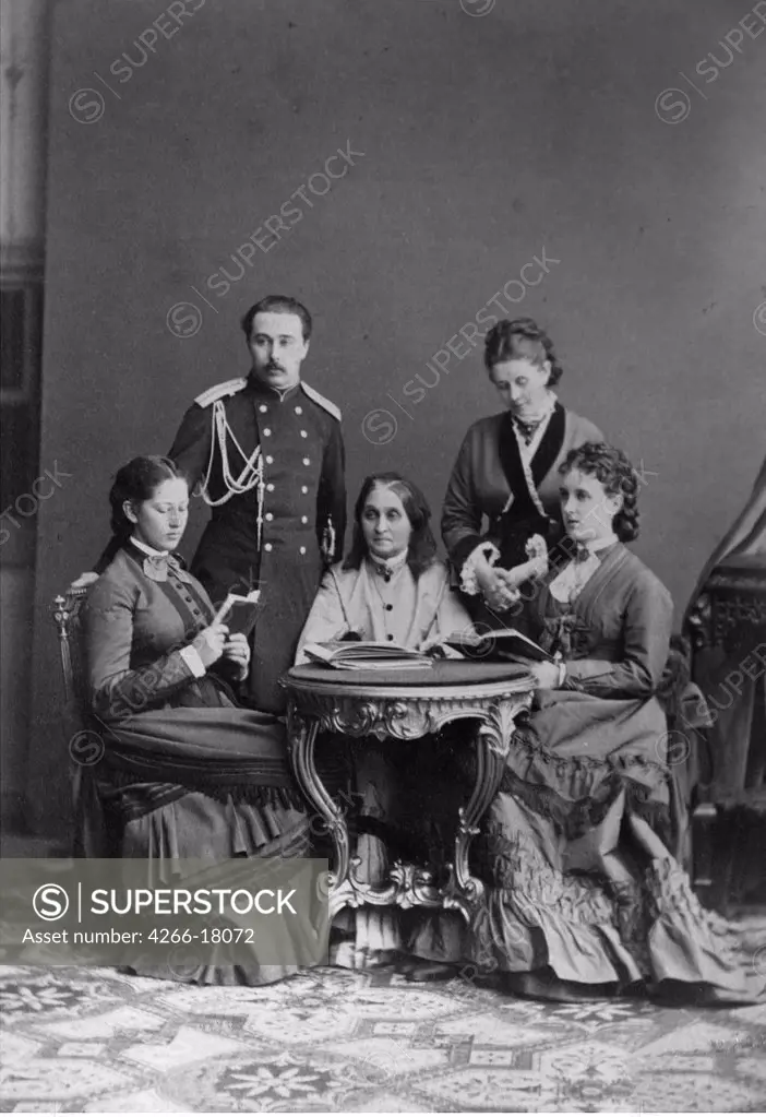 Count Sergei D. Sheremetev (18441918) and Countess Ekaterina P. Sheremeteva (1849-1929) with Family by Anonymous  /Private Collection/1870s/Albumin Photo/Portrait